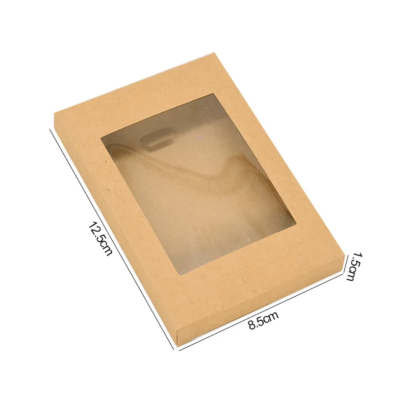 6Pcs Kraft Paper Cookie Candy Box PVC Window for Wedding Christmas Gift Boxes Packaging Decoration Birthday Party Supplies