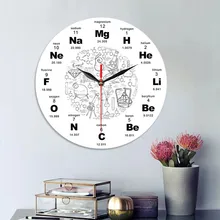 Химические настенные декоративные часы для дома, химические элементы, периодически акриловые настенные часы, научный символ, классные часы