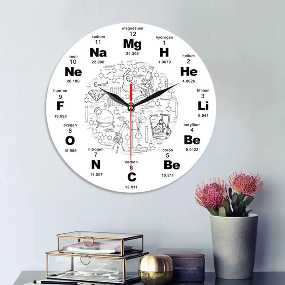 Reloj De Pared Quimico Decoraciones Para El Hogar Elementos