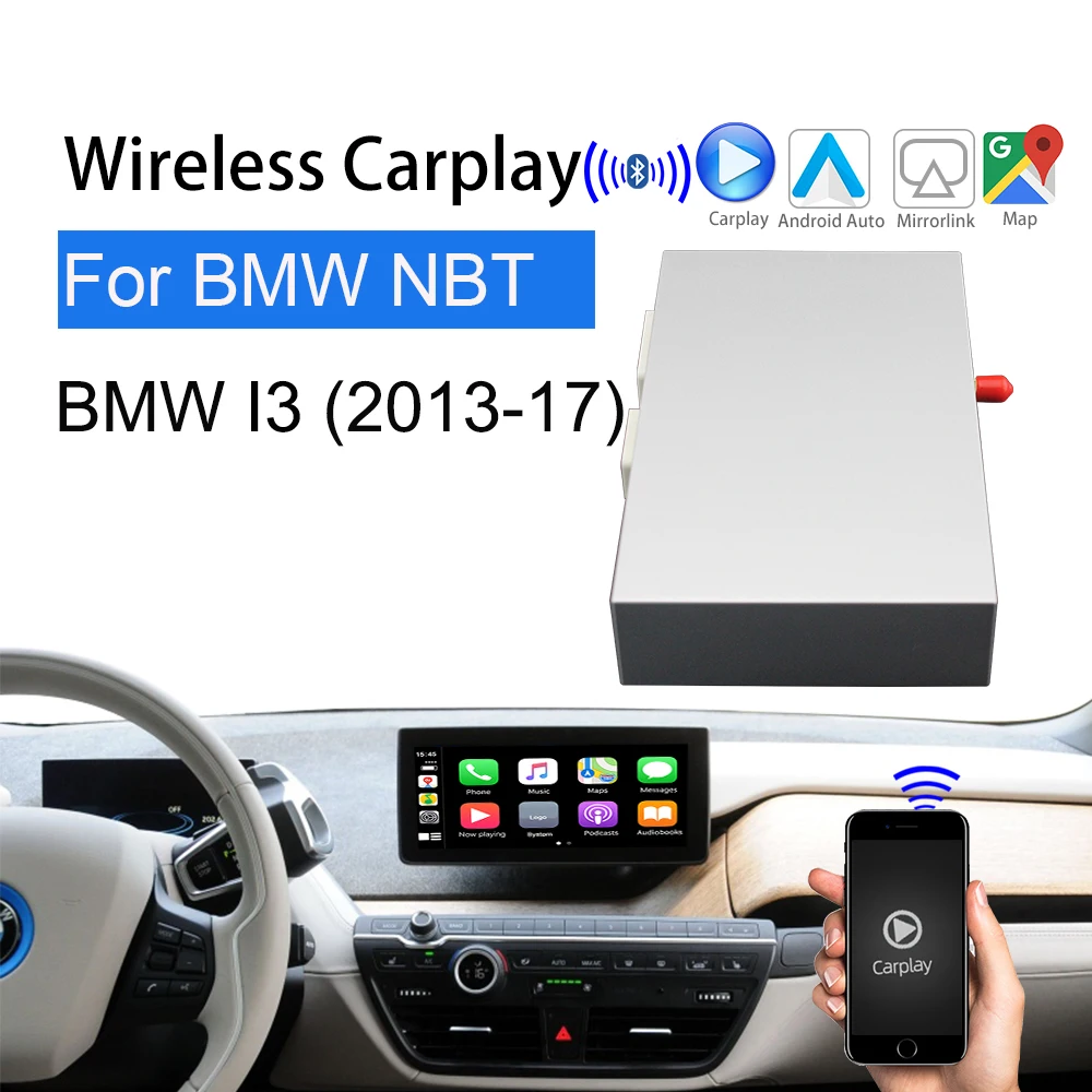 20 For BMW i3 i01 Carplay Retrofit NBT System Interface Box 2013-2017 support  Android Auto Reverse Camera Wireless Apple Car play