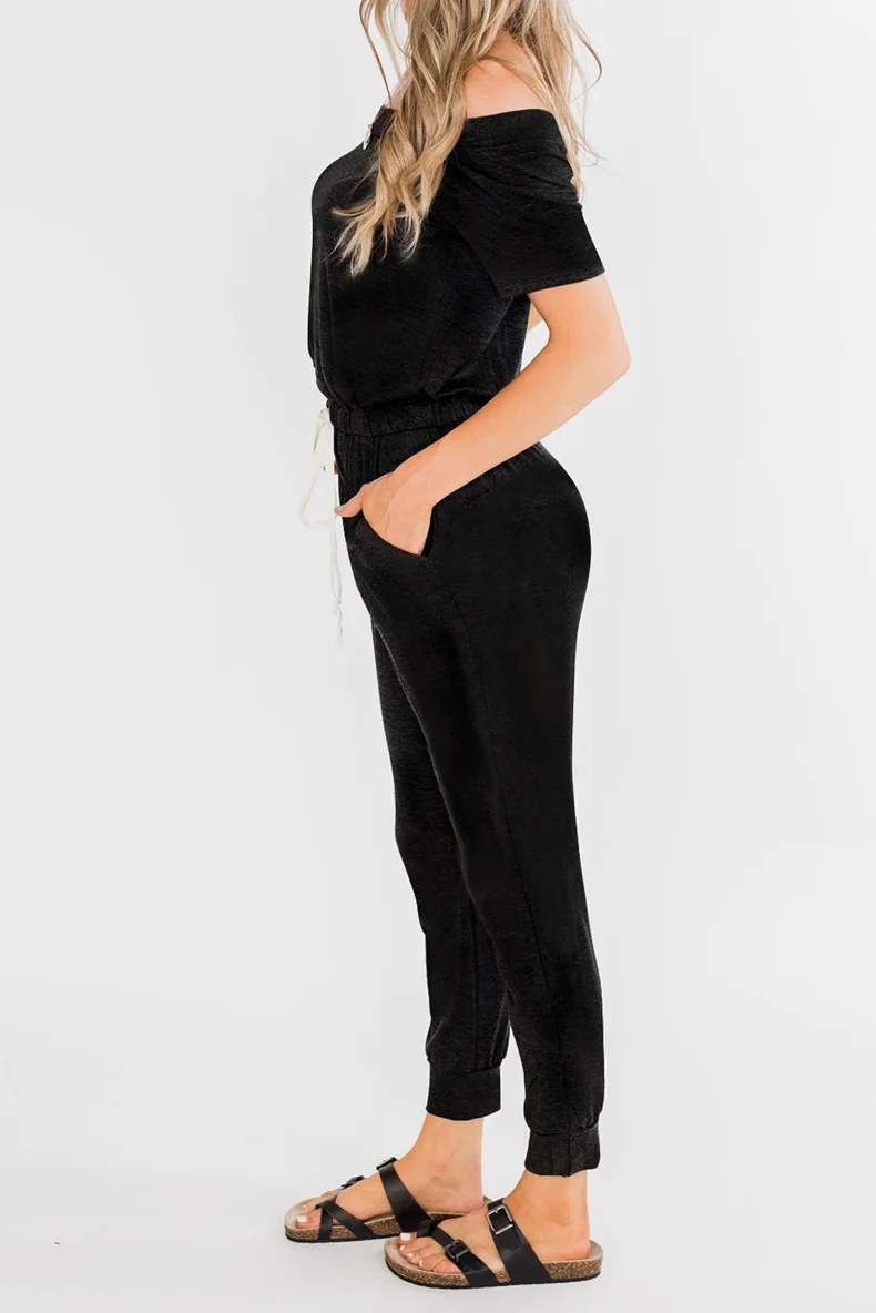 Новинка, модные женские повседневные штаны для бега, свободные серые штаны для бега на завязках, женский комбинезон для бега