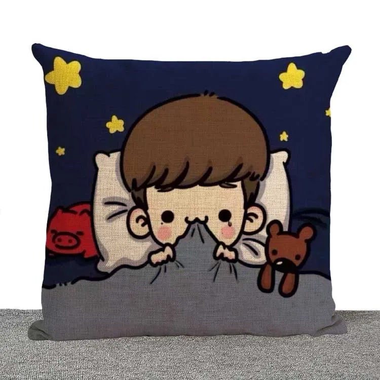 Customized Anime lover pillow cover, cartoon couples Valentine's Day gifts throw pillow case Square Throw Pillowcase wholesale
