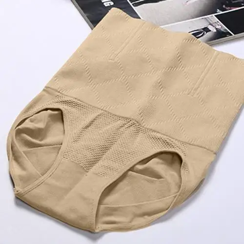 Beige M L Женские Бесшовные дышащие Утягивающие трусики с высокой талией, Корректирующее белье с контролем живота - Цвет: Beige M L
