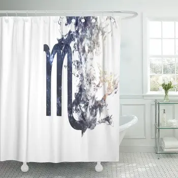 

Zodiac Sign Scorpio Dust of The Universe Minimalistic This Shower Curtain Waterproof Fabric 72 x 72 Inches Set with Hooks