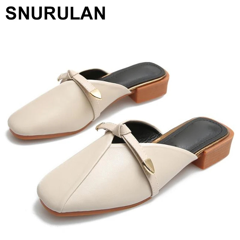 

SNURULAN 2019summer Roman style sandals; women's shoes with flat soles; color is black, apricot; big sizes; slippers with a bow;