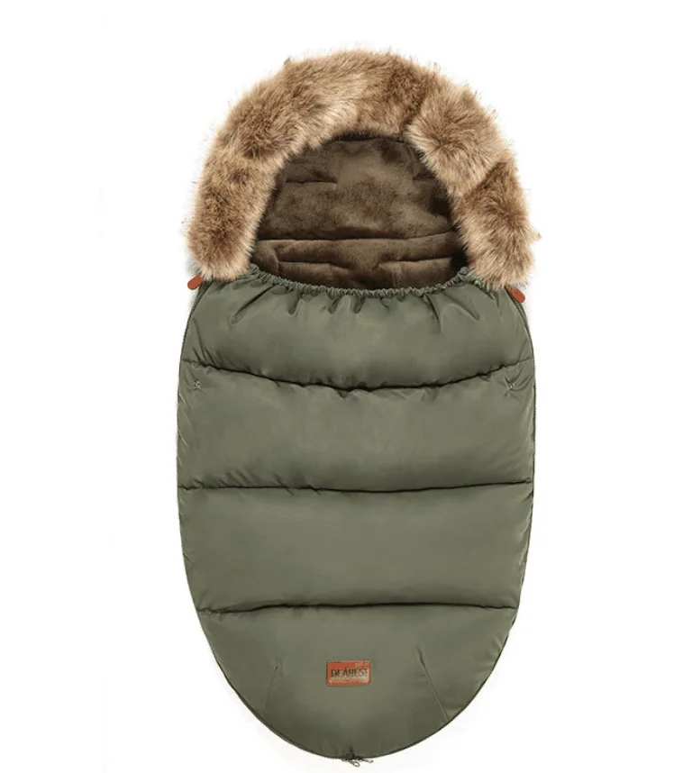 army green Зимняя детская коляска, спальный мешок, Толстая теплая детская коляска, лапка для коляски, для новорожденных, теплые спальные мешки, конверт, спальные мешки - Цвет: army green