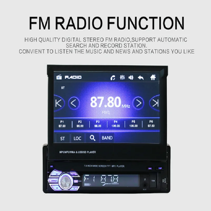  Podofo Auto Radio Spiegel Android Autoradio Multimedia Video Für Universal/VW/Toyota/FM/GPS/Bluetoo