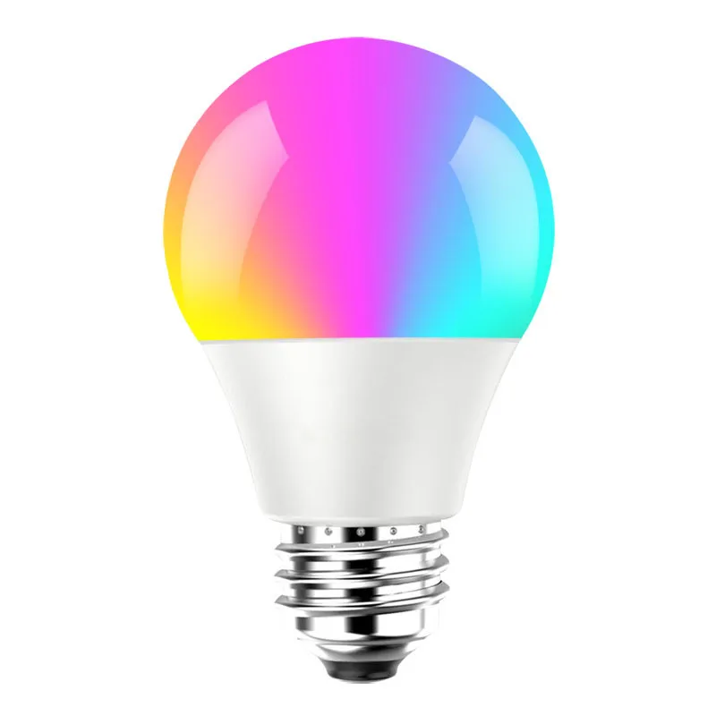 Многоцветная умная лампочка E27/E26/B22 телефон WiFi Голосовое управление RGB Энергосберегающая лампа Светодиодная Регулируемая совместимая Alexa Google Home - Комплект: E27