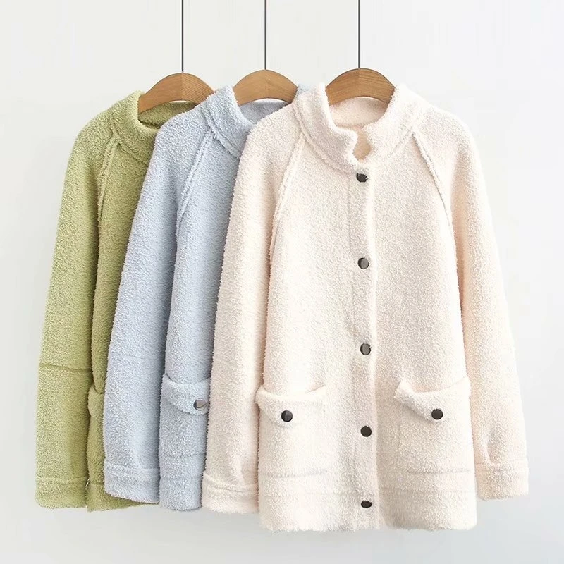

White Blue Green Fluffy Teddy Jacket Coat Women 2019 Autumn Winter New Oversize Faux Fur Soft Warm Basic Jacket Coats Outwear