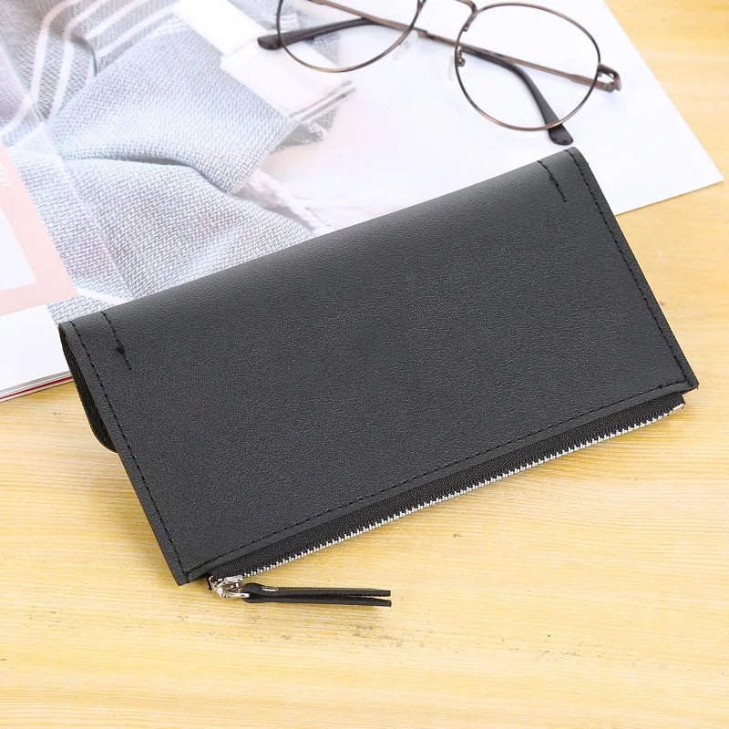 

2019 New Style Fashion Simple Zipper Envelope Women's Wallet Mid-length Large Women's Wallet Card Bit More Wallet