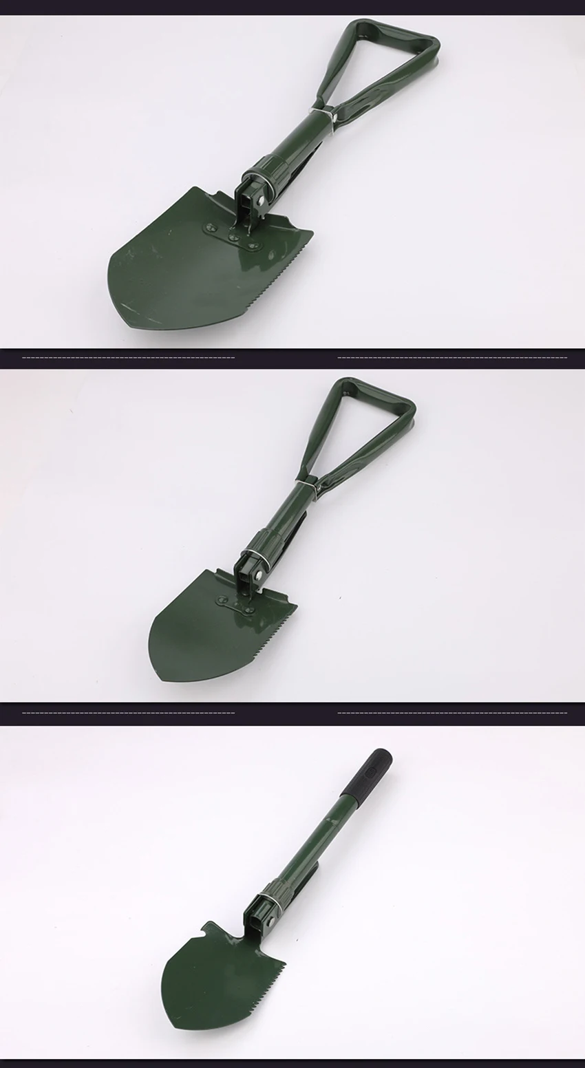 Description Picture 6 of itemFolding Camping Shovel, High Carbon Steel Entrenching Tool Trowel Shovel with Saw Edge, Storage Bag For Gardening, Beach, Snow