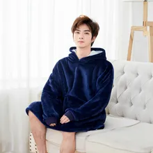 Мужской и женский ленивый пуловер ТВ одеяло уличная морозостойкая одежда с капюшоном флисовая Термоодежда