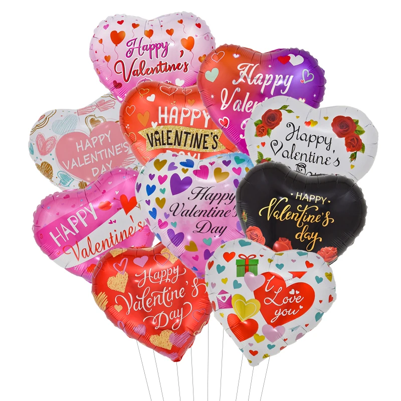 Party Décor Red Heart with Happy Valentine's Day 18 inch Foil Balloon ...