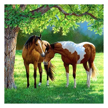 

Diy 5D Diamond Painting Two Horses Rhinestone Crystal Embroidery Pictures Cross Stitch Art Craft for Home Decor