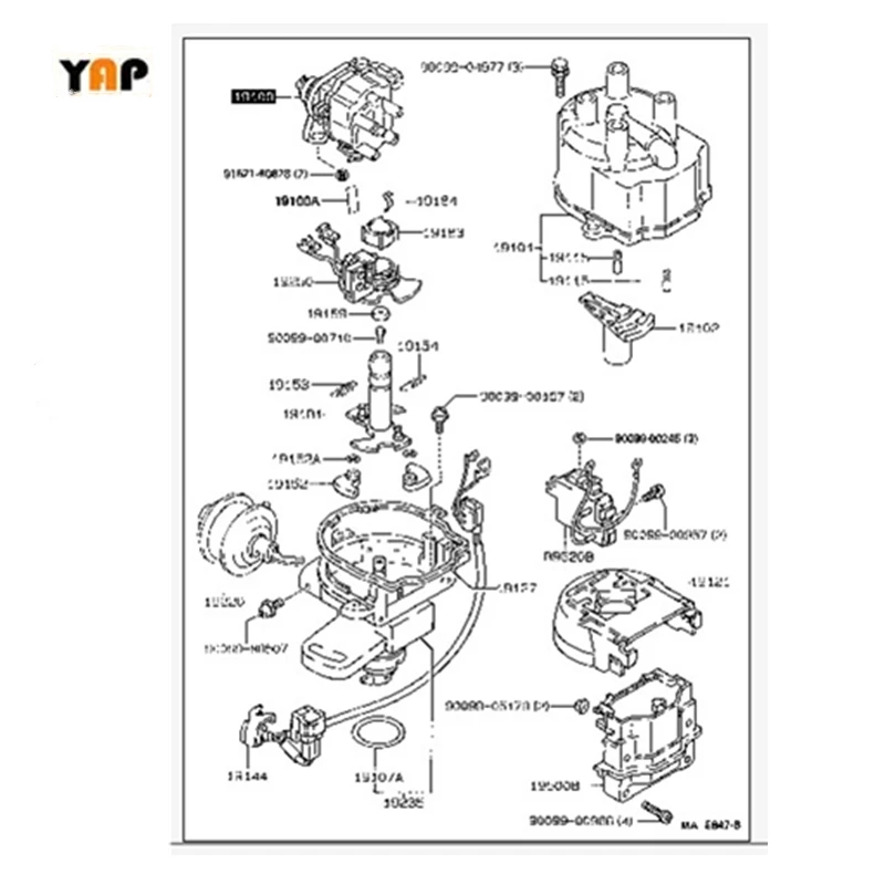 NEW Distributor Fit For Honda Prelude VTEC Coupe H22A 2.2L L4 30100-P13-006 TD-60U TD-50U 7+2PIN 1993-1996