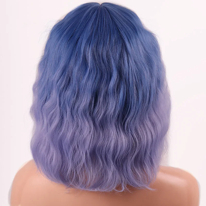 MERISI волосы синтетические волосы Коричневый 9 цветов короткие волны воды парики для черный для женщин фиолетовый парики с челкой HeatHeat Resistan - Цвет: T27/30/4