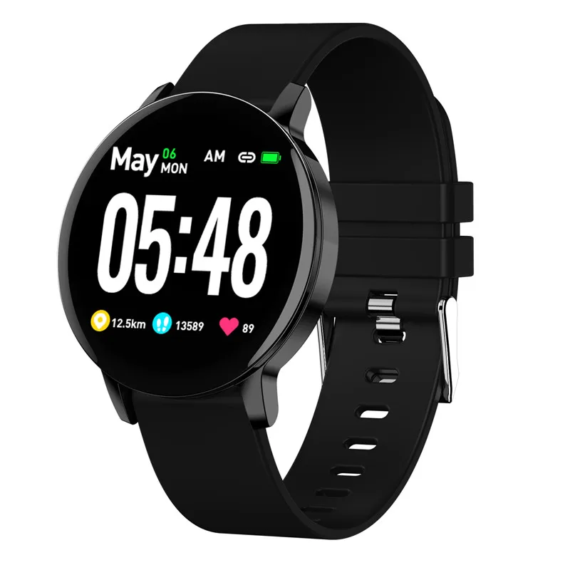 Black Silica Strap R5 Bluetooth Смарт-часы для мужчин женщин сердечного ритма кровяного давления фитнес-трекер Шагомер спортивный браслет для Apple IPhone Xiaomi - Цвет: Black Silica Strap