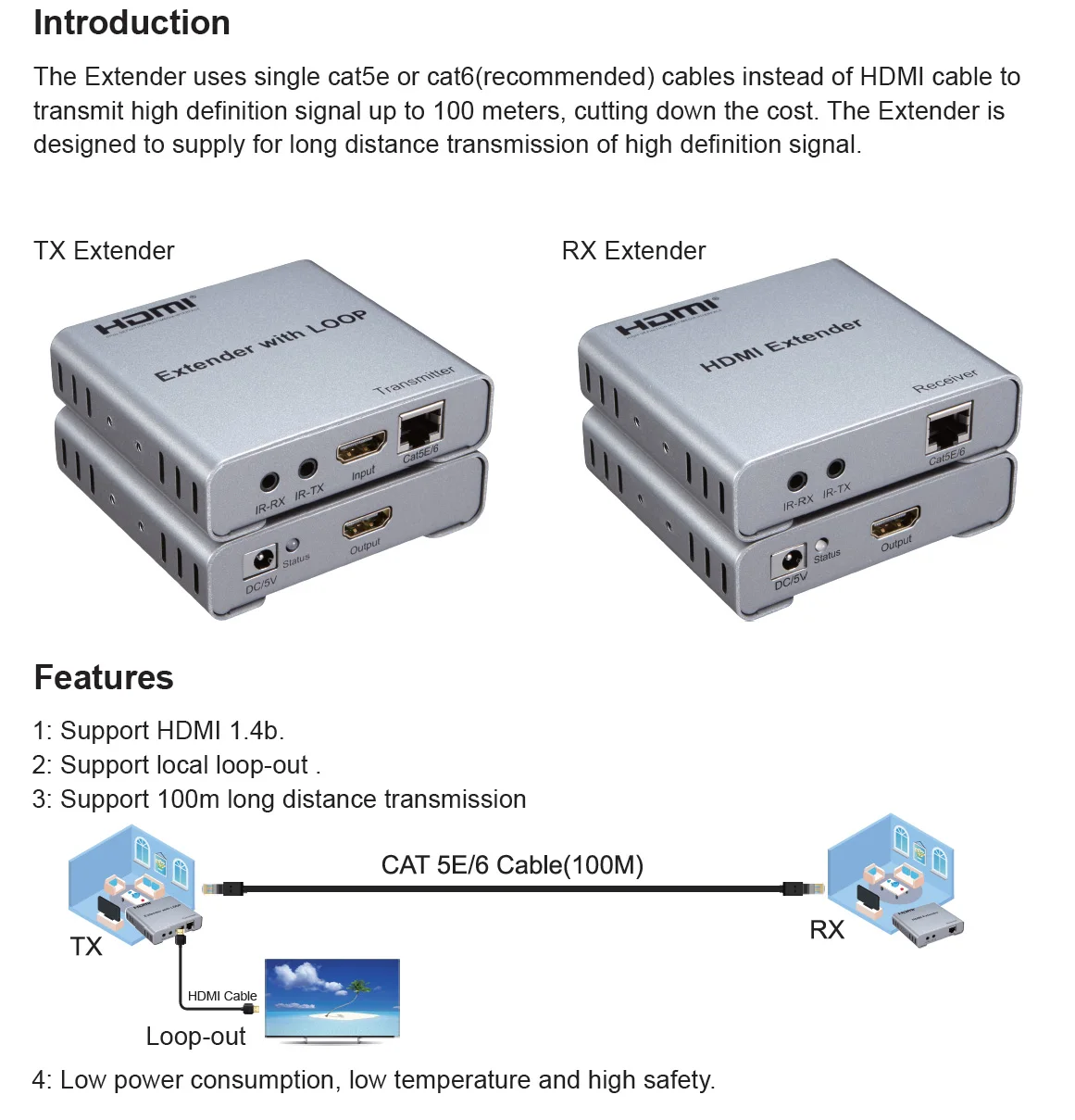 4K 100M HDMI удлинитель с локальным циклом ИК по CAT5E cat 6 6e Cat6 RJ45 Ethernet кабель передатчик приемник PC DVD к ТВ HD tv