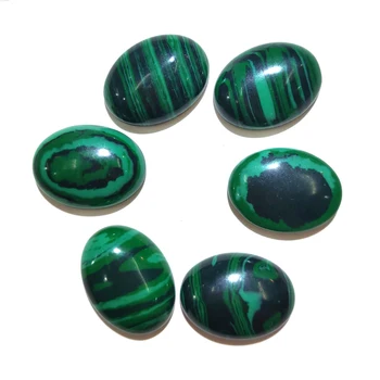 

10Pcs Natural Stones Malachite Natural Cabochon No Hole Beads for Making Jewelry DIY accessories Loose Elliptical shape Beads