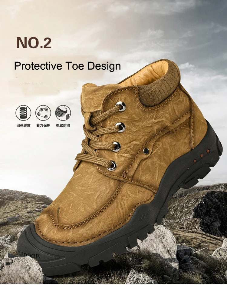 Phragmites/Высококачественная обувь для альпинизма из коровьей кожи; дизайнерская Рабочая обувь с защитным носком; кроссовки на меху; зимние