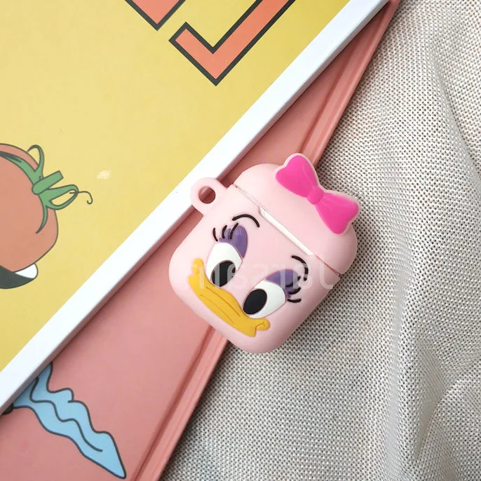 Female Donald Duck Милый мягкий беспроводной Чехол для наушников для Apple AirPods 2 Силиконовый чехол для зарядки наушников Защитный чехол для AirPods аксессуары - Цвет: Female Donald Duck
