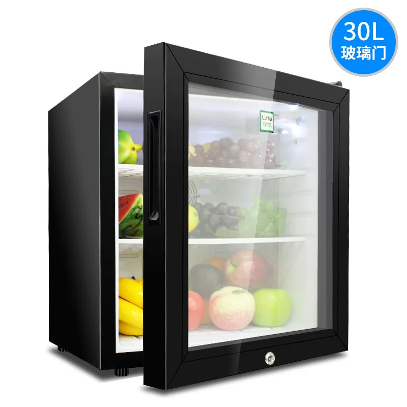 30L мини холодильник небольшой холодильник для гостиничного номера бытовой холодильник со стеклянной дверью мини торт витрина чай охладитель коробка портативный