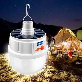 

Solar Power Bulb Light 24/42 LED Solar Light USB Charging Bulb Lamp Waterproof Lighting For Camping Home Garden With 5 Modes