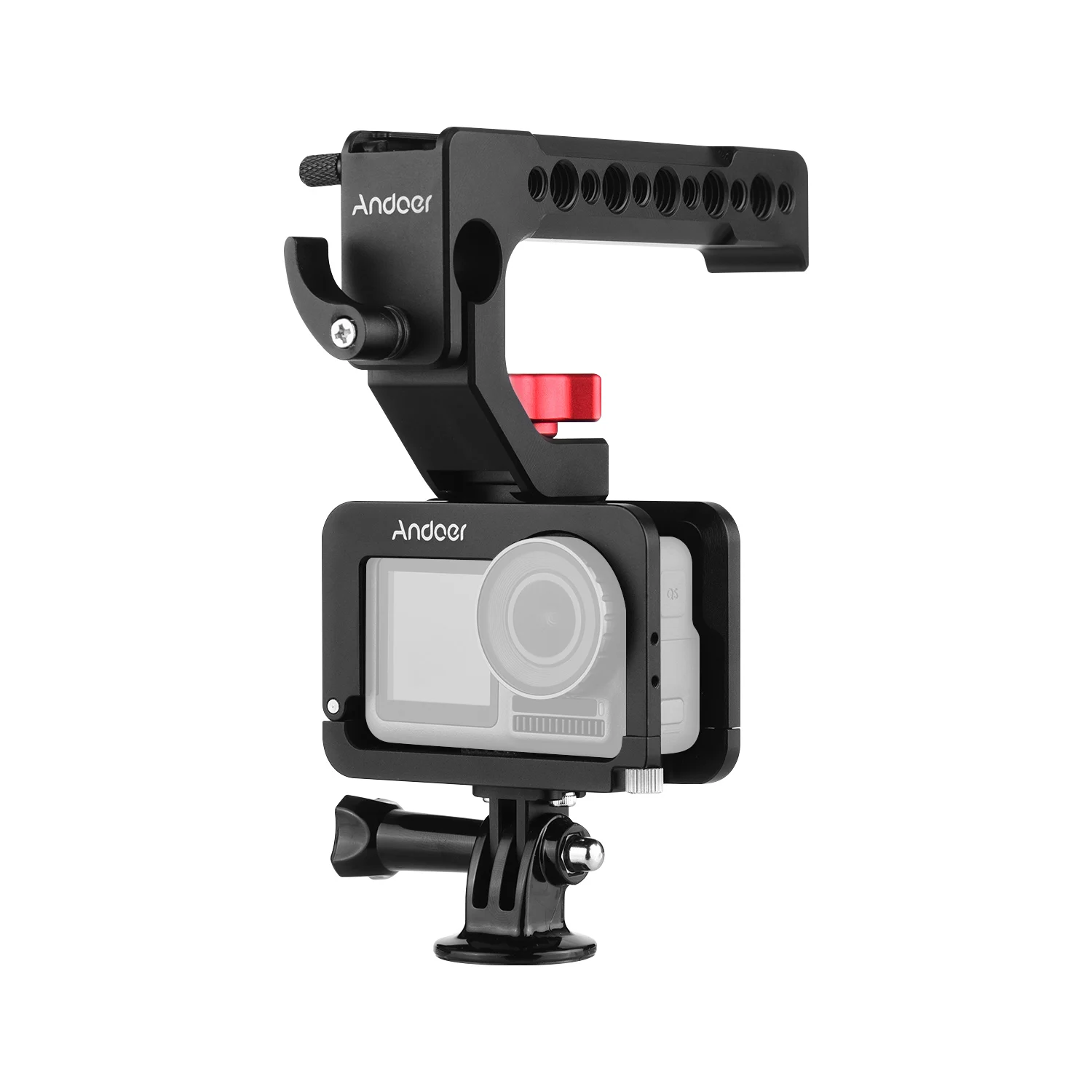 Andoer металлическая клетка для камеры, совместимая с OSMO ACTION Vlogging чехол для съемки с креплением для холодного башмака 1/4 винтовые интерфейсы