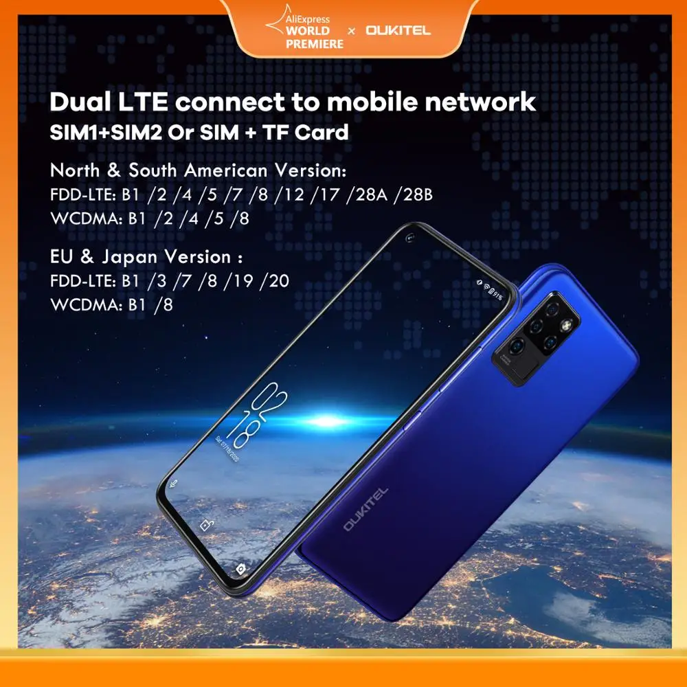 OUKITEL C21 Quad Camera 20MP Selfie Helio P60 6.4'
