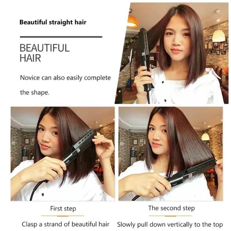 Wholesale New Hair Straightener Steam Function Flat Ceramic Hair Straightening Tool Women Hair Styling Tool Dry And Wet Dual Use