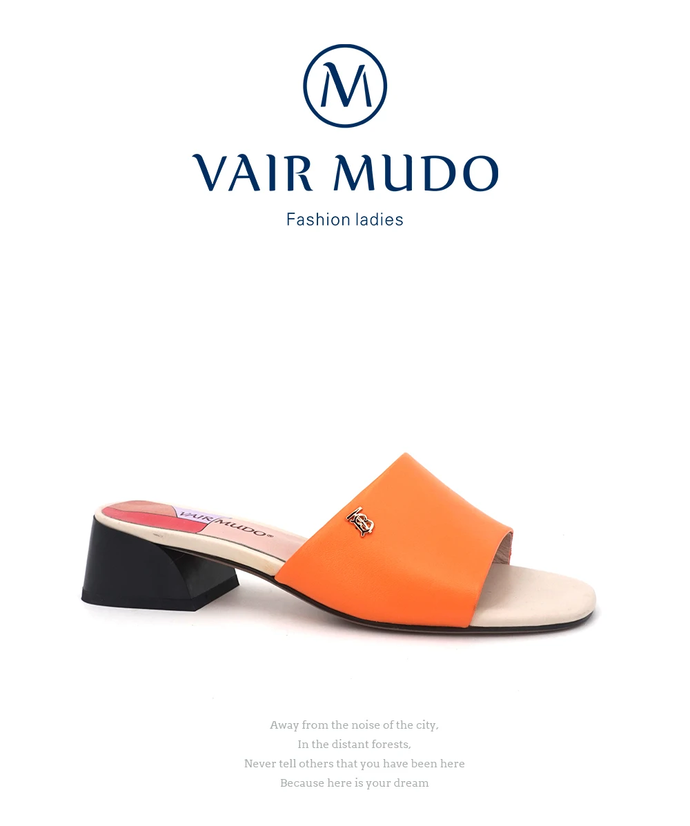 VAIR MUDO/; модные летние шлепанцы; новая обувь; кожаная обувь; модные шлепанцы на низком каблуке с открытым носком; женские уличные сандалии; LT2