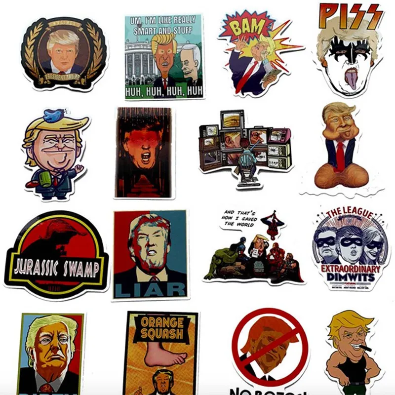 55 шт./компл. Американский Трамп Национальный флаг смешная наклейка s для ноутбука автомобильный коврик багаж телефон на велосипеде Водонепроницаемая наклейка в стиле граффити