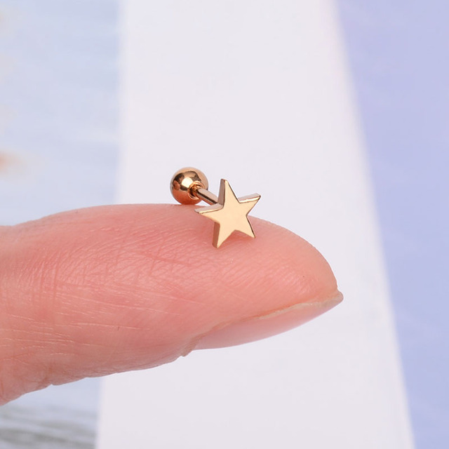 Stainless Steel Mini Stud Earrings Butterfly Snake Stars Helix Cartilage Tragus Labret Lobe Ear Piercing Jewelry