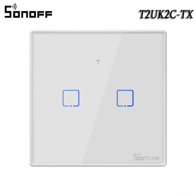 T2 Smart Wall Touch Switch EU/UK/US Smart Home 1/2/3Gang Wifi Switch, Ewelink Remote Control, Work With Alexa Google Home