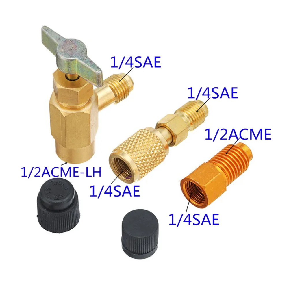 R1234yf R134a R12 хладагент может нажмите адаптер 1/4SAE 1/" части комплект