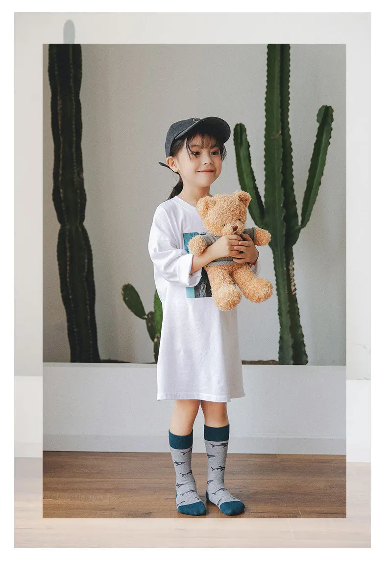 Новинка, модные детские носки высокого качества детские носки для мальчиков и девочек Лидер продаж, длинные детские носки с монстрами для От 1 до 8 лет