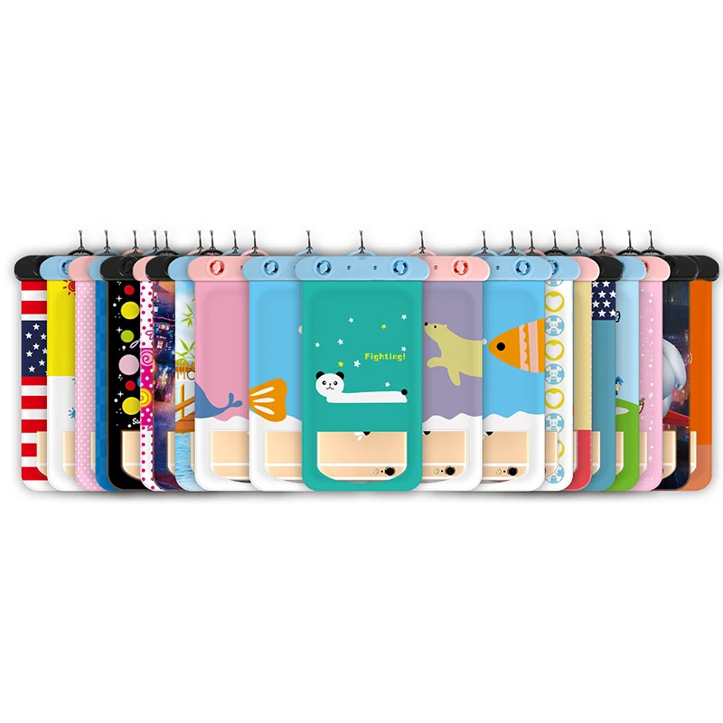 

Thicken Cartoon Mobile Phone Waterproof Bag Pvc Dry Beach Swimming Cute Bags Balloon Pouch Cover with Strap for Outdoor Sports