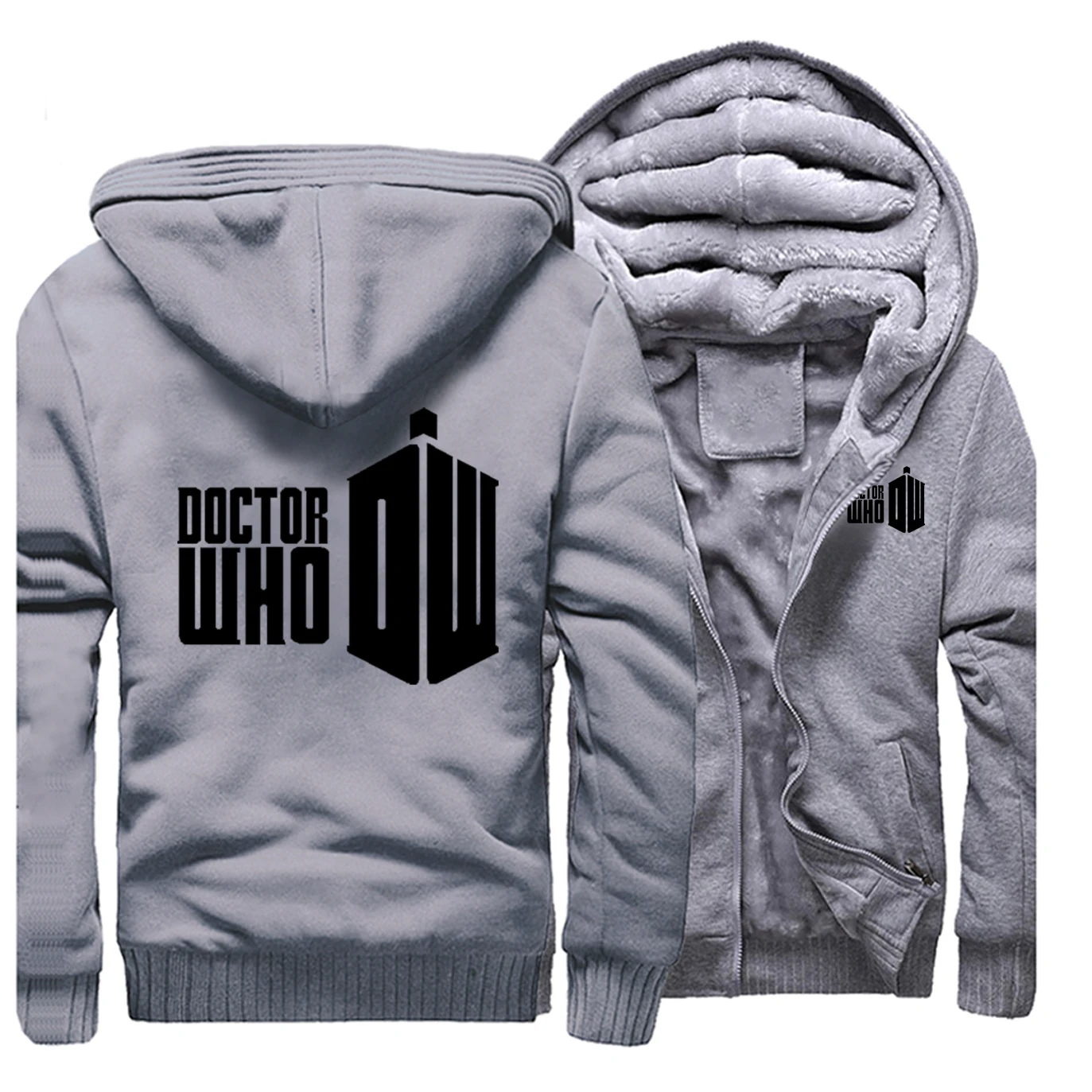 Gray 1 Doctor Who Мужская Толстая зимняя Флисовая теплая куртка толстовки пальто толстовка пальто утолщенный спортивный свитер верхняя одежда Уличная Толстовка - Цвет: Gray 1