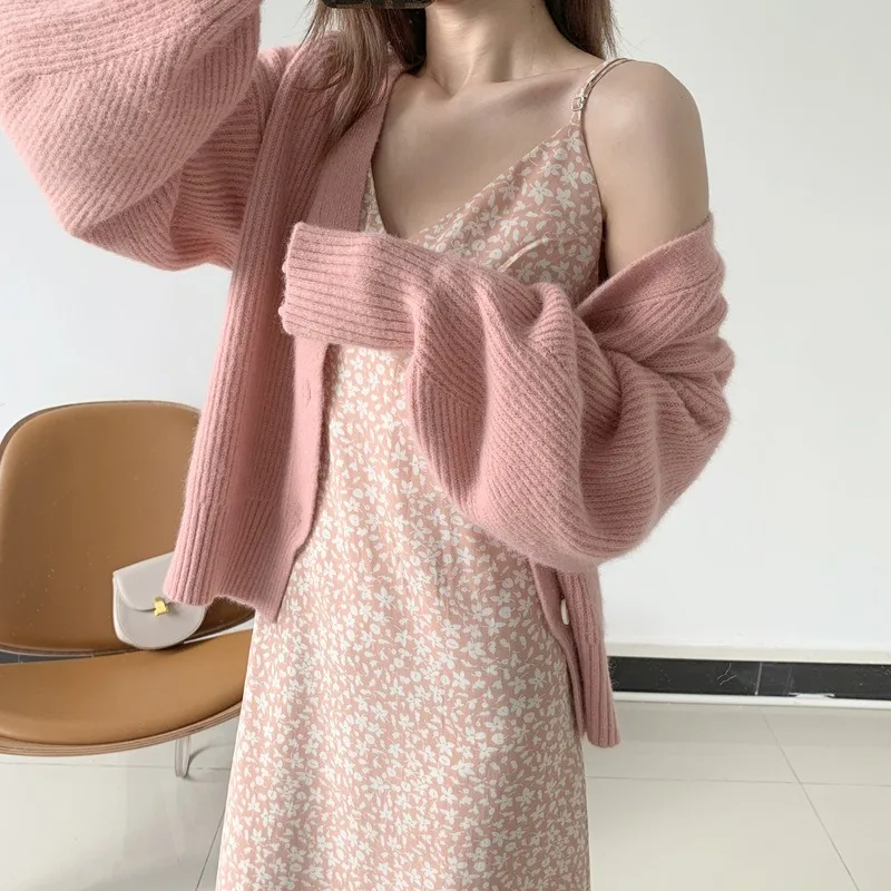 

Loose outer wear knitted cardigan women's spring and autumn 2020 new sweater coat women's western fashion all-match