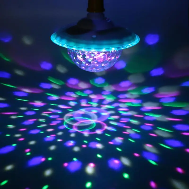 

E27 8W Bluetooth Crystal Magic Stage Light Colorful Sound Control Party Lighting Transparent Lampshade Good Transmittance