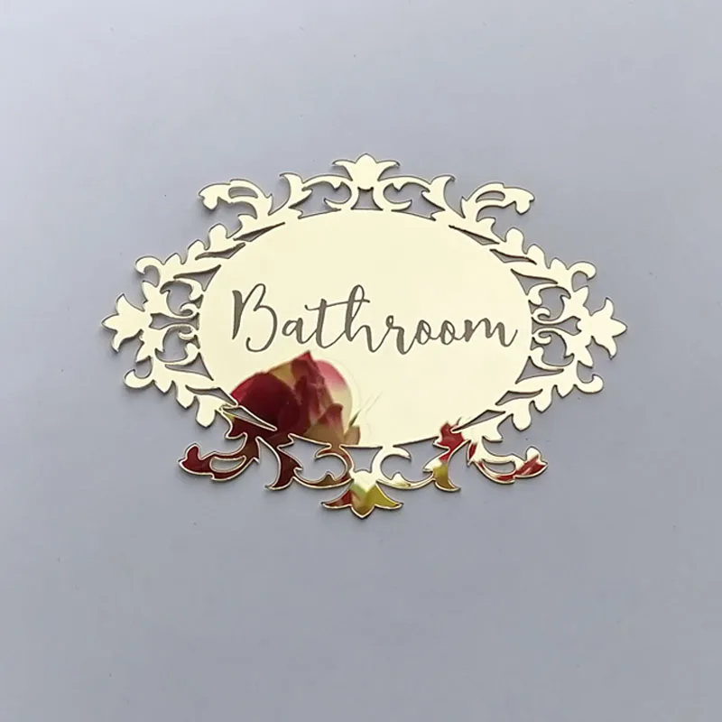 3D Acrylic Bathroom Mirror Stickers Woman&Man Toilet Sign Mirror Wall Sticker Home Hotel Washroom Door Sign Sticker