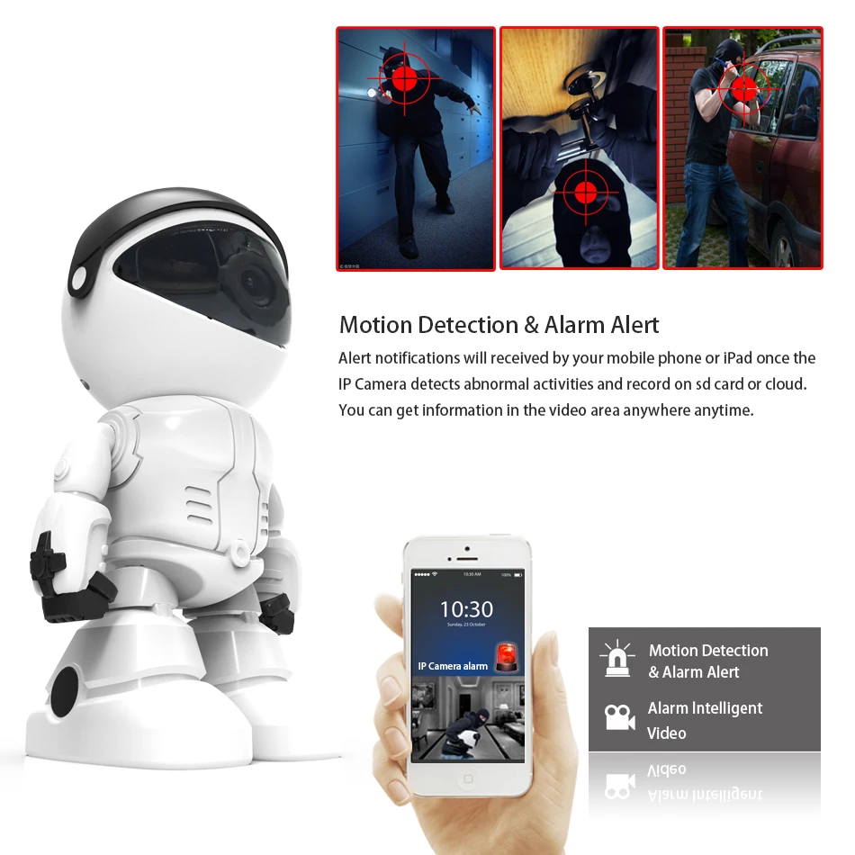  1080P Cloud Wireless IP Camera Robot Intelligent Auto Tracking Night Vision two-way audio Surveilla - 33059010664