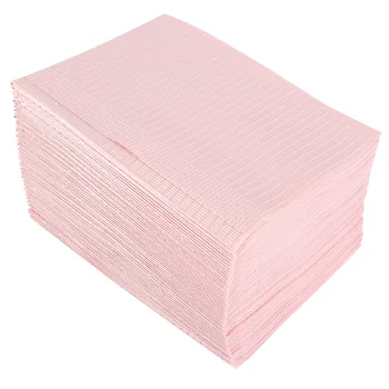 

125 Pcs/1 Pack Nail Art Table Mat Disposable Clean Pads For Nails Care Polish Waterproof Tablecloths Manicure Tool (Pink)
