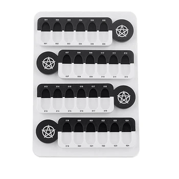 

Nail Art Color Contrast Card + Tips Photo Frame,Display Removable Magnet Sticker Chart for UV Nail Gel Polish 24 Colors