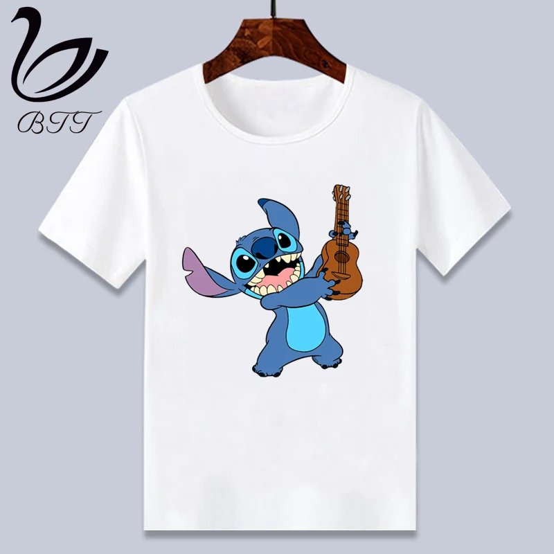 Funny Angry Stitch Cartoon Boys T Shirt Summer Children T-Shirt for Boy Baby Girls Tops Kids Tshirt Cartoon Tee Shirts Clothes - Цвет: H