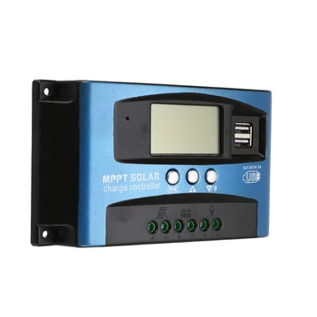 

12V 24V Auto Solar Cell Panel Charger Solar Charge Controller 30/40/50/60/100A MPPT Dual USB LCD Display With Regulator Load