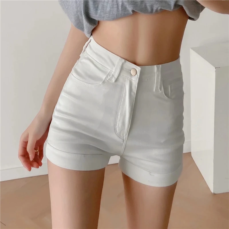

High Waist Denim Shorts Women Fashion Blue 2021 New Casual Slim Jeans Short Washed Sexy Female Summer Cotton Shorts