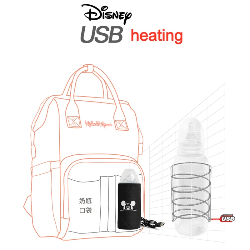 Disney Mommy Diaper Bags Mother Large Capacity Travel Nappy Backpacks anti-loss zipper Baby Nursing 	Disney Bags dropshiping