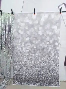 

Bokeh Photophone Grey Silver Color Photo Studio Backgrounds Sparkle Wedding Photobooth Glitter Prom Wallpapers