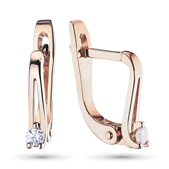 

Earrings in red gold with diamonds